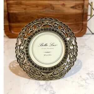 Bella Lux fine picture frame embellished ornate filigree dark rhinestones 104]
